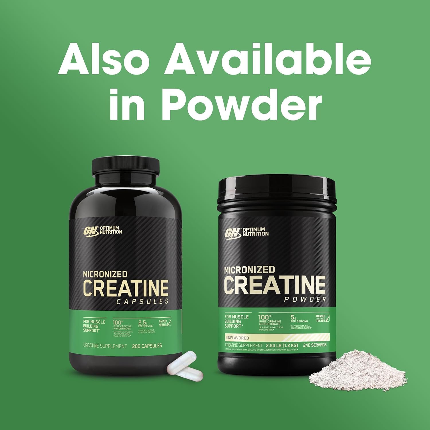 Optimum Nutrition Micronized Creatine Monohydrate Capsules, Keto Friendly, 2500mg, 100 Capsules - Image 8