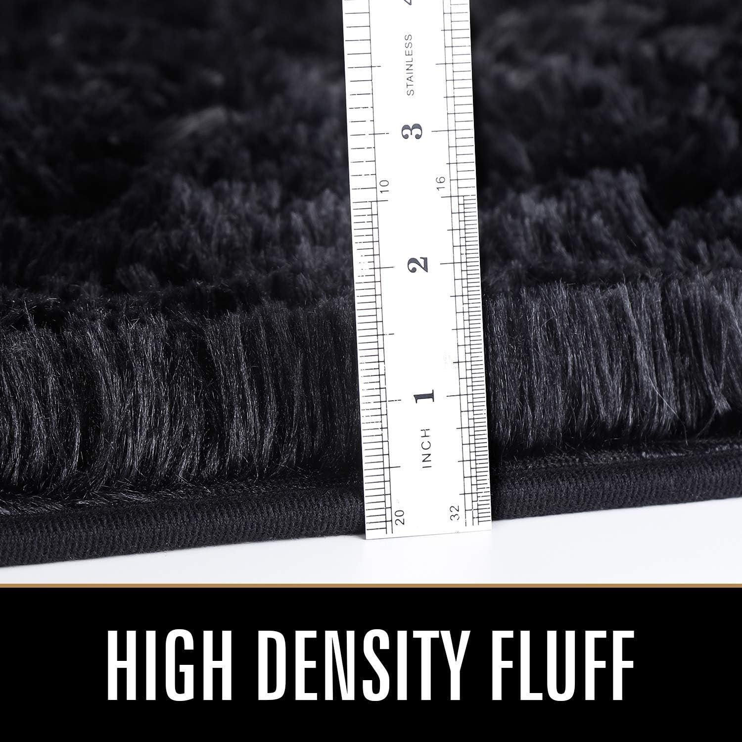 Toneed Fluffy Area Rug for Bedroom Living Room, 5 x 8 Feet Black Shaggy Rug Super Soft Modern Indoor Rug Fuzzy Plush Carpet for Dorm Nursery Kids Room Home Decorative - Image 3