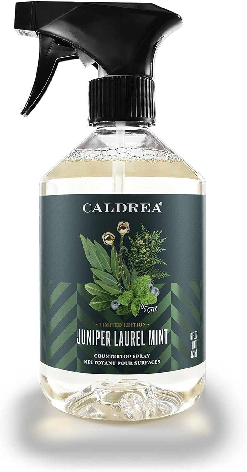 Caldrea Multi-Surface Countertop Spray Cleaner, Made with Vegetable Protein Extract, Juniper Laurel Mint Scent, 16 oz - Image 2
