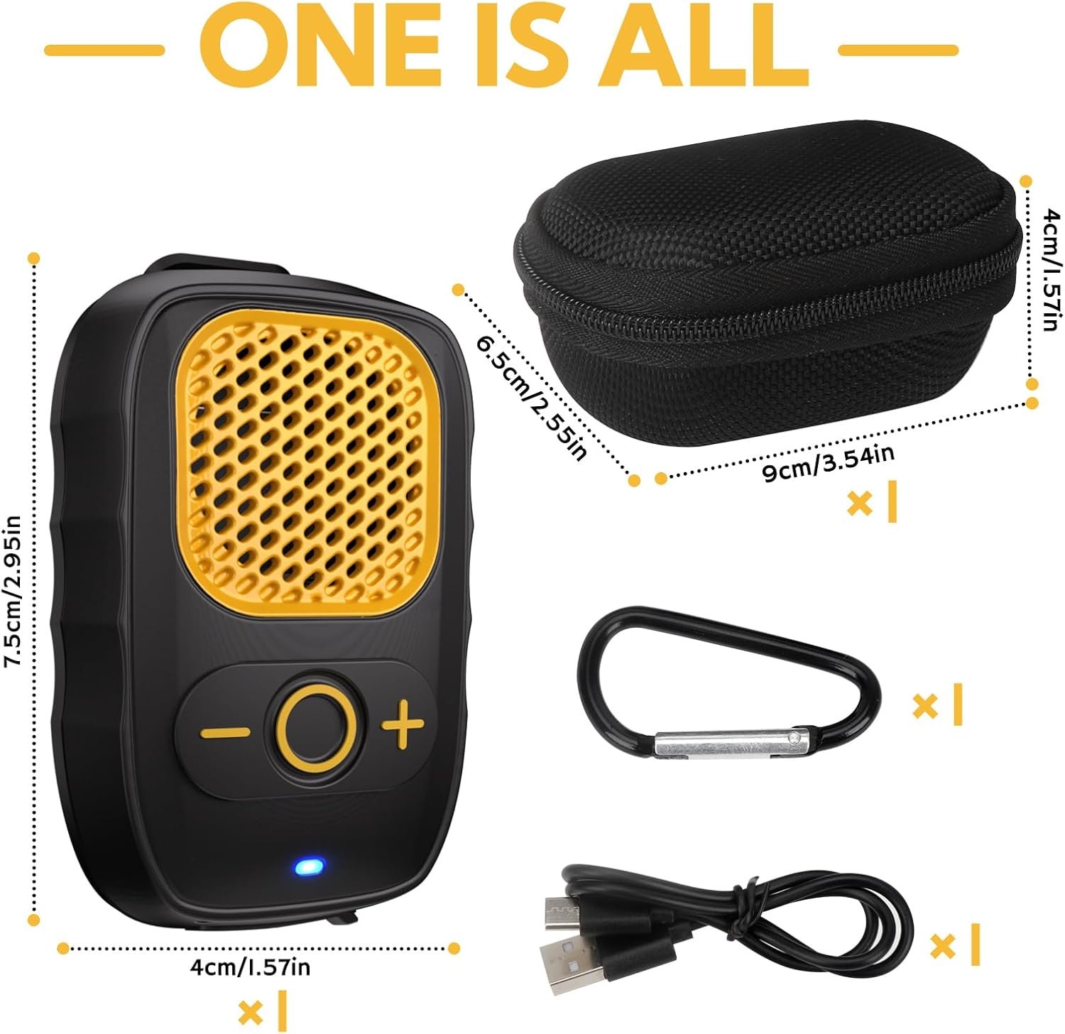 Wearable Bluetooth Speaker - 30H Working Time Clip-On Wireless Jobsite Pro Water-Resistant Portable Speaker — Built-in Mic for Hands-Free Music and Calls, Yellow (Non-Magnetic) - Image 7