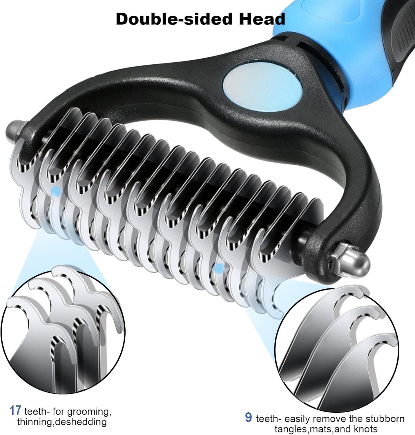 Dog Brush for Shedding,Double Sided Undercoat Rake Comb, Pet Grooming Brush for Small, Medium Dogs and Cats,Furminator Tool Remove 98% Mats,Tangles - Image 4