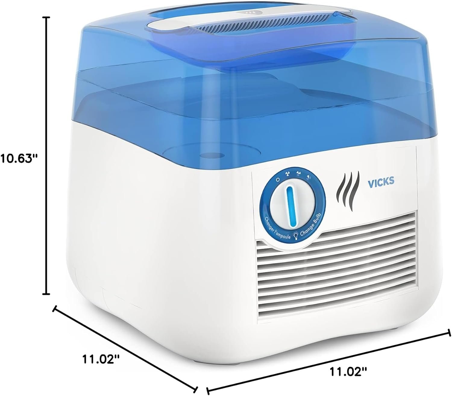 Vicks Cool Mist Humidifier with UV light. Evaporative Humidifier auto-adjusts to room humidity without over humidification. For Kids Bedrooms, Baby Rooms, and More. Use with Vicks VapoPads. - Image 12