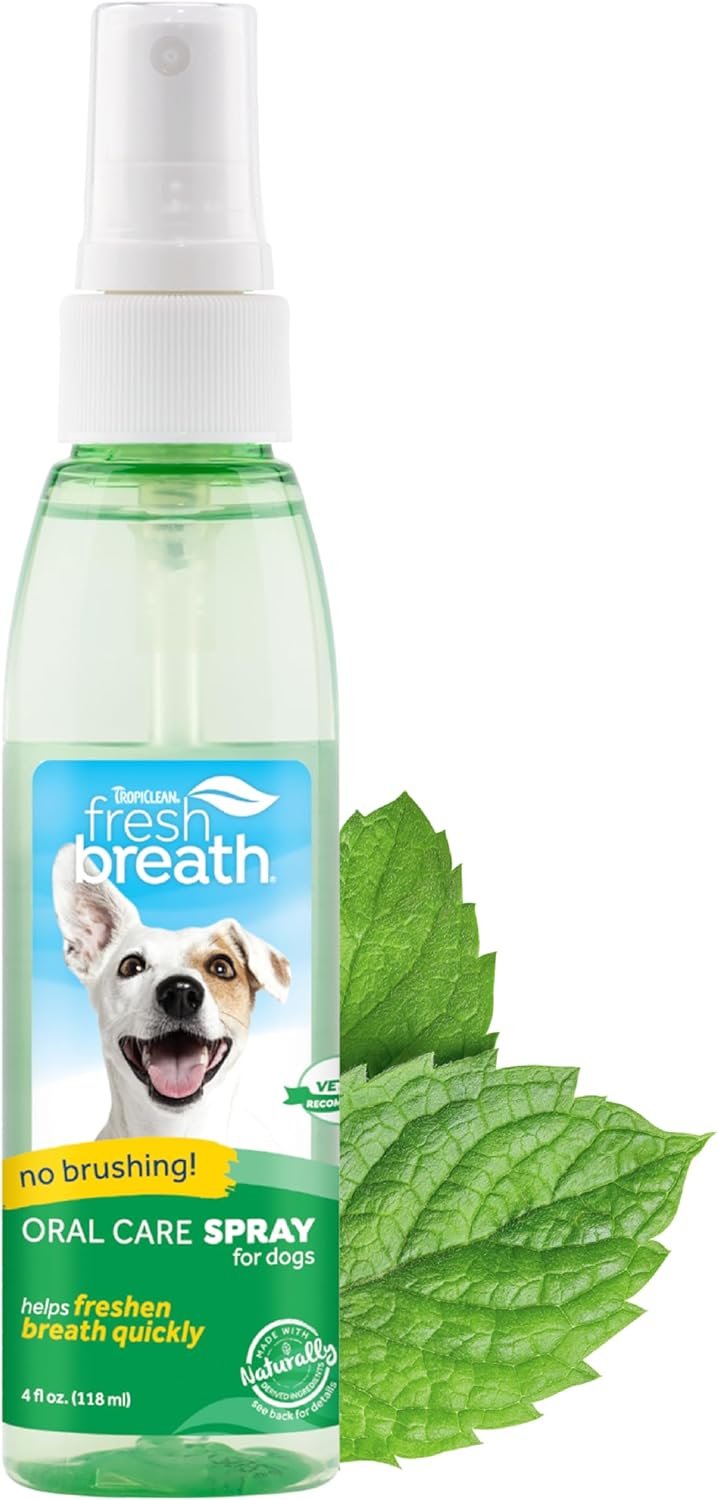 TropiClean Fresh Breath Oral Care Spray for Dogs & Cats | Dog Breath Spray | Mint Breath Freshener | Pet Bad Breath Treatment | Made in the USA | 4 oz - Image 2