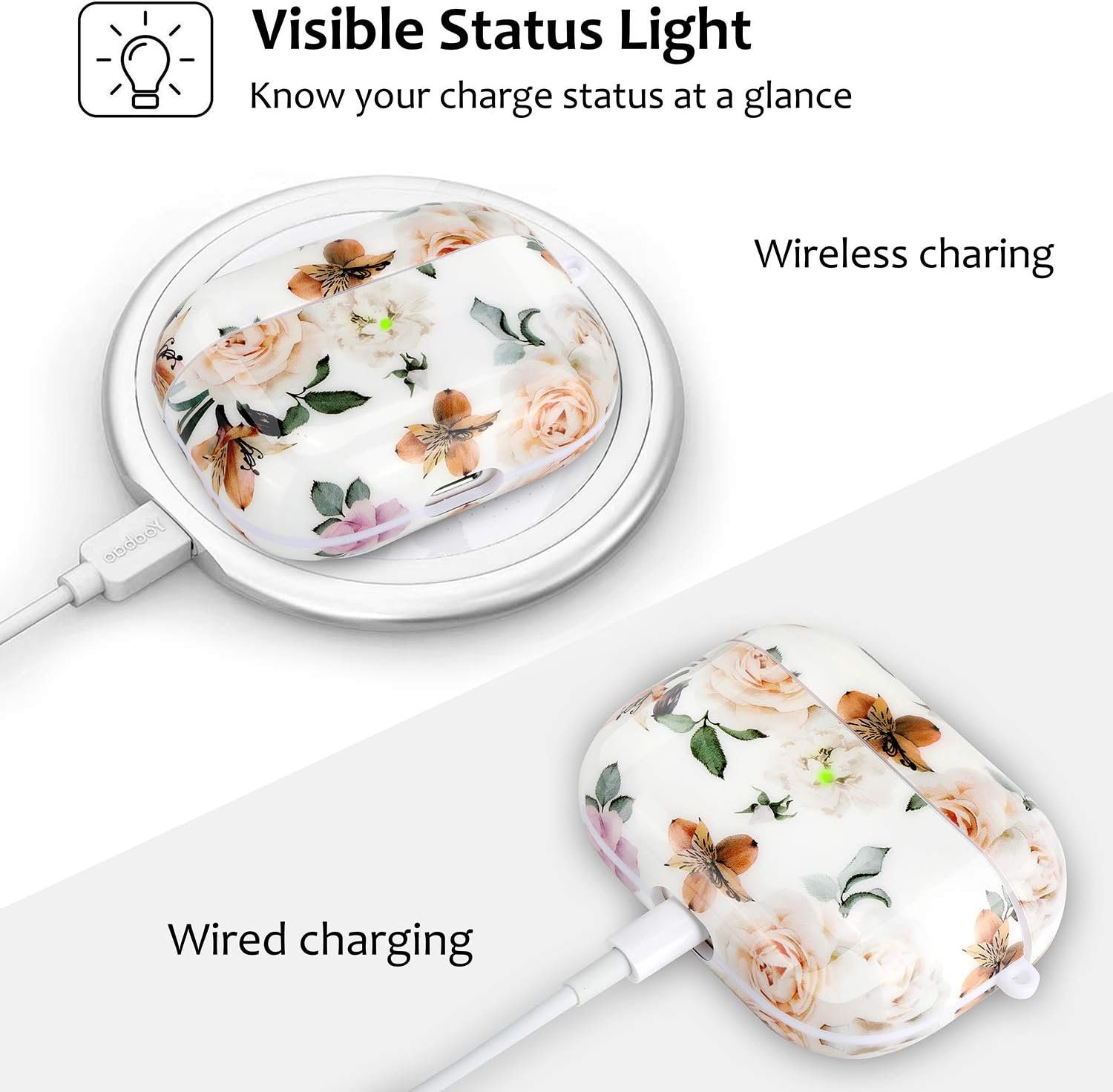 AirPods Pro 2nd Generation/1st Generation Case-KOREDA Cute Printed Design Hard Case for Airpods Pro 2, Shockproof Protective Cover for Airpods Pro (2023/2022/2019) with Keychain for Girls Women Men - Image 4