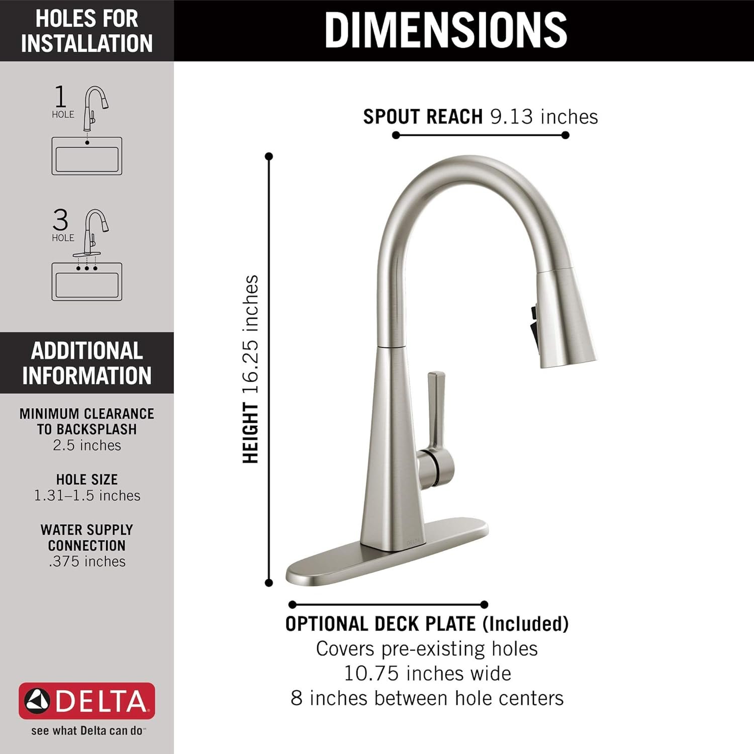 Delta Faucet Lenta Brushed Nickel Kitchen Faucet, Kitchen Faucets with Pull Down Sprayer, Kitchen Sink Faucet, Faucet for Kitchen Sink, Magnetic Docking Spray Head, SpotShield Stainless 19802Z-SP-DST - Image 5