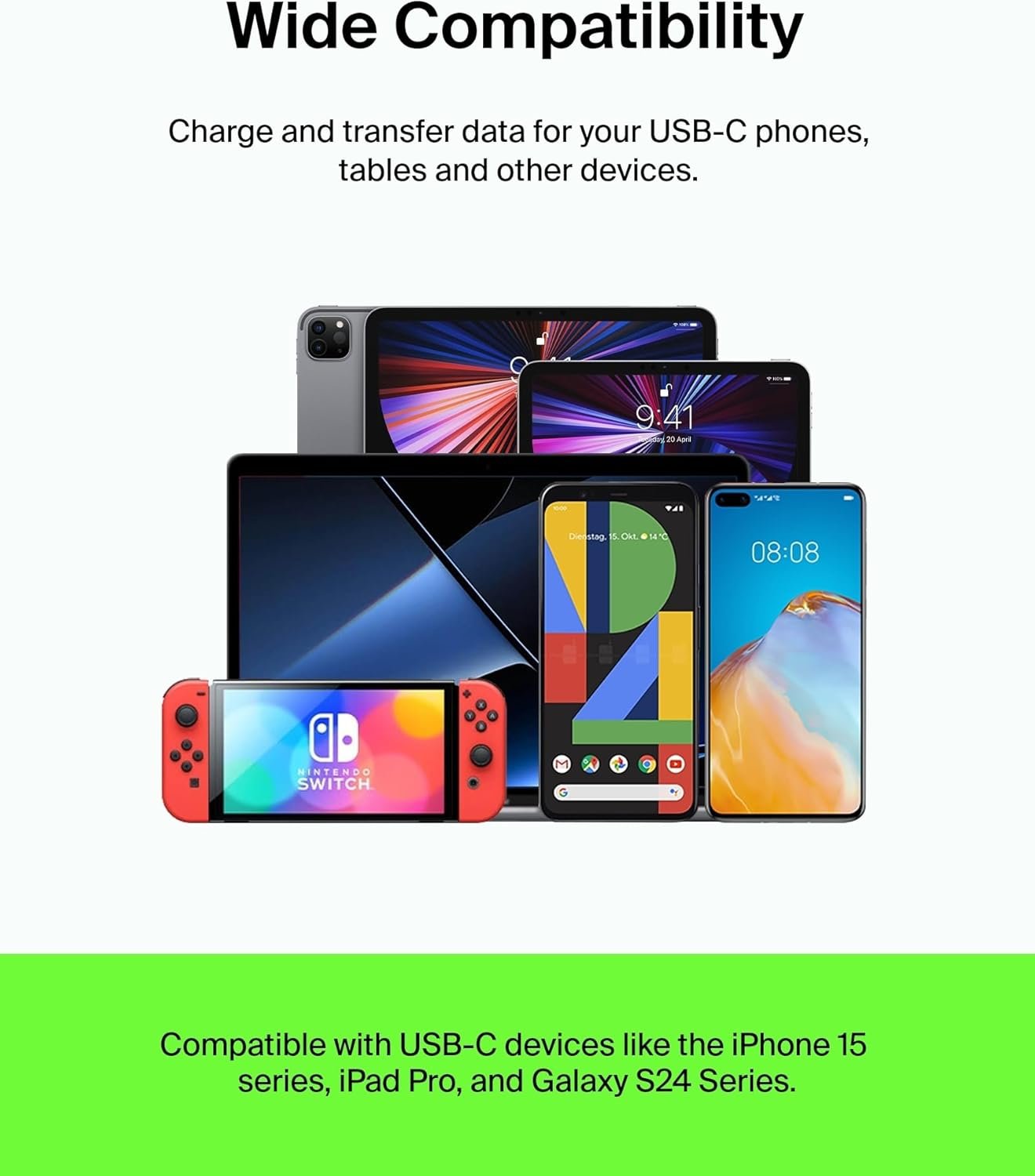 Belkin USB-C to USB-C Cable (1M/3.3ft), USB-C Fast Charging Cable for iPhone 16, iPhone 16 Pro, iPhone 16 Pro Max, iPhone 16 Plus, Galaxy S23, S22, Note, Pixel, iPad Pro, USB Type-C Cable - Black - Image 6