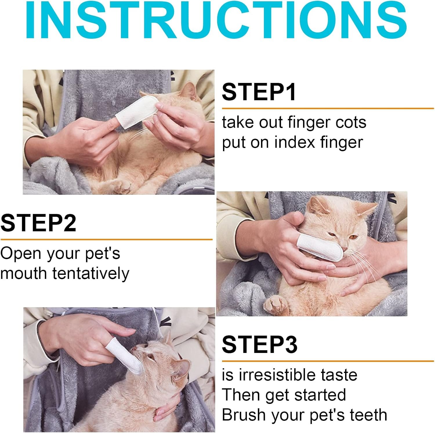 Dog Teeth Cleaning Wipes - Pet Dental Finger Wipes for Dogs, Pet Oral Cleansing Teeth Wipes for Dogs & Cats Tooth and Gums, Reduces Plaque, Freshens Breath and Pets Oral & Dental Care Wipes - 50 pc - Image 6