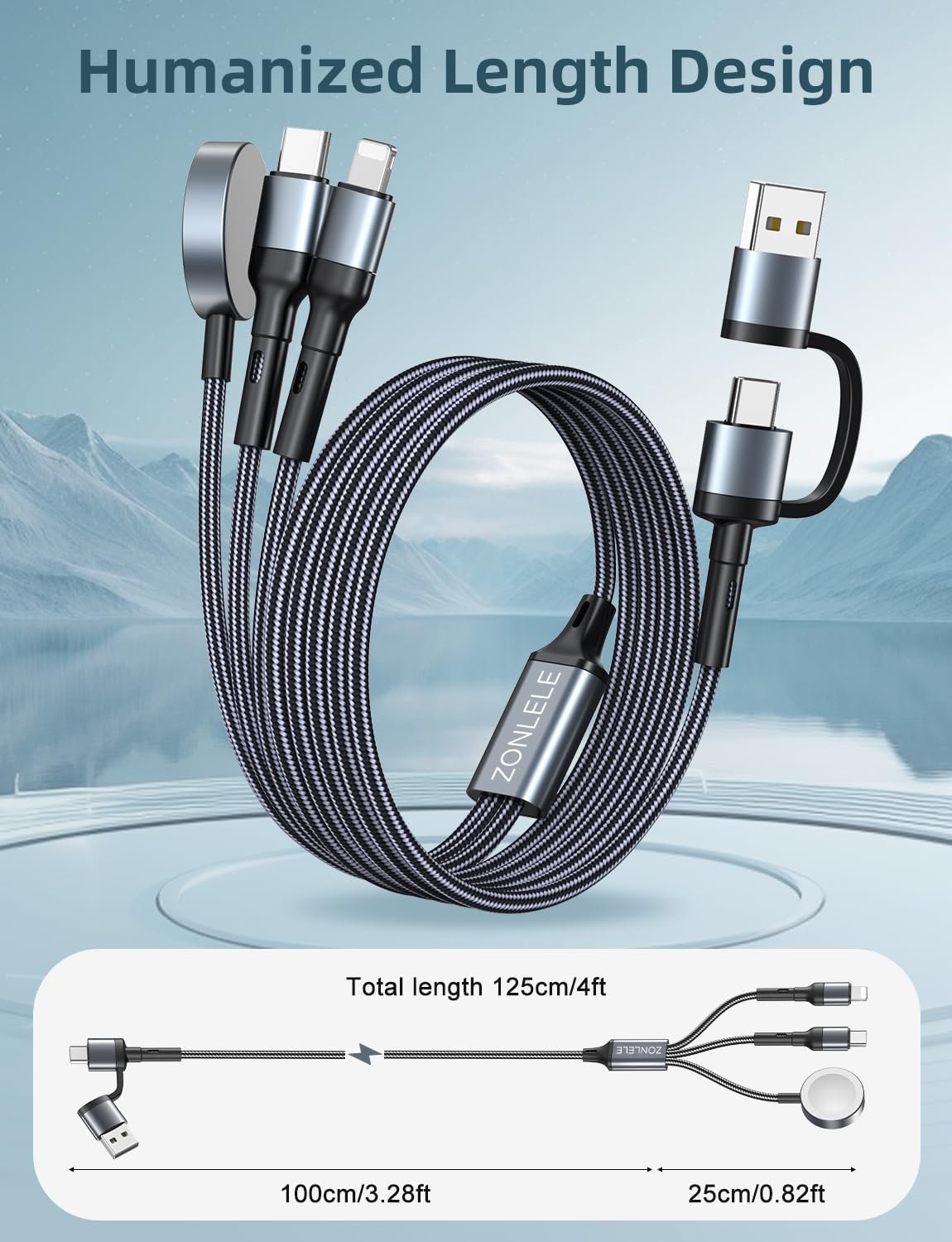 Charger Cable for Apple Watch Upgraded 3 in 2 Fast iPhone Watch Charger USB C Multi Fast Charging Cable Compatible with iWatch Ultra/SE/10/9/8/7/6/5/4/3/2/1 & iPhone 16/15/14/13/12/11/Galaxy S23-4FT - Image 7