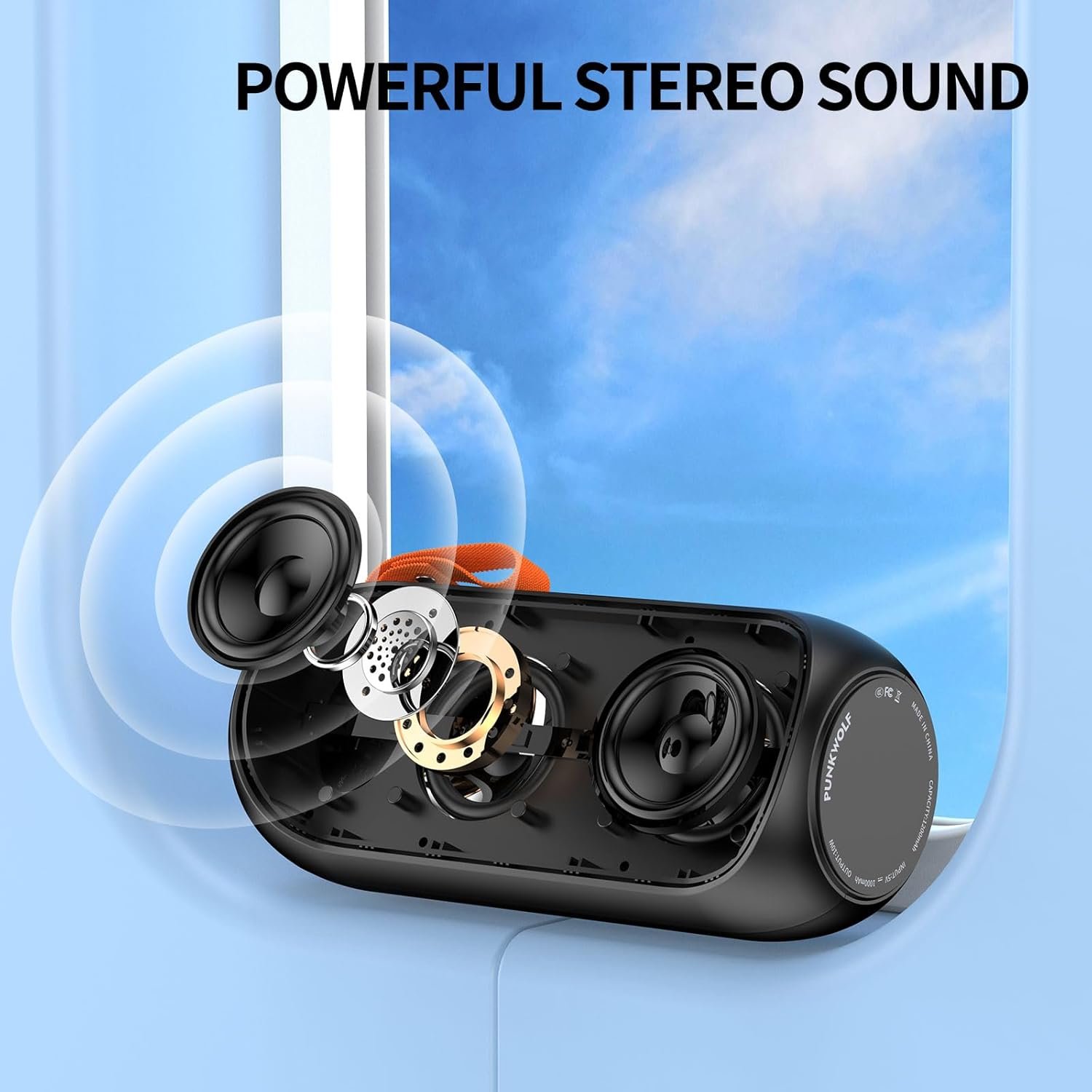 Portable Bluetooth Speaker with Stereo Sound, Outdoor Wireless Speakers, Rich Bass, Bluetooth 5.3, 10 Watts, RGB Lights, Dual TWS Paring, Loud Crystal Clear Stereo Sounds - Image 3