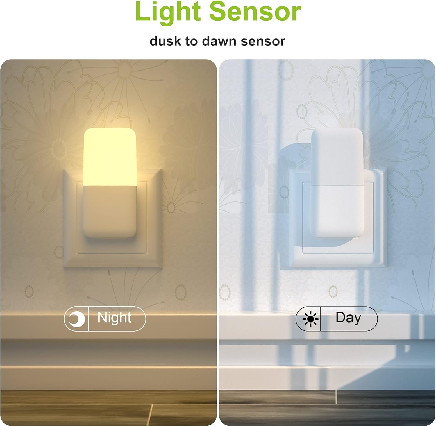MAZ-TEK Plug in Night Light, Warm White LED Nightlights with Smart Dusk to Dawn Sensor for Kids, Nursery, Ideal for Bedroom, Bathroom,Hallway, Stairs, Kitchen, 4 Pack - Image 5