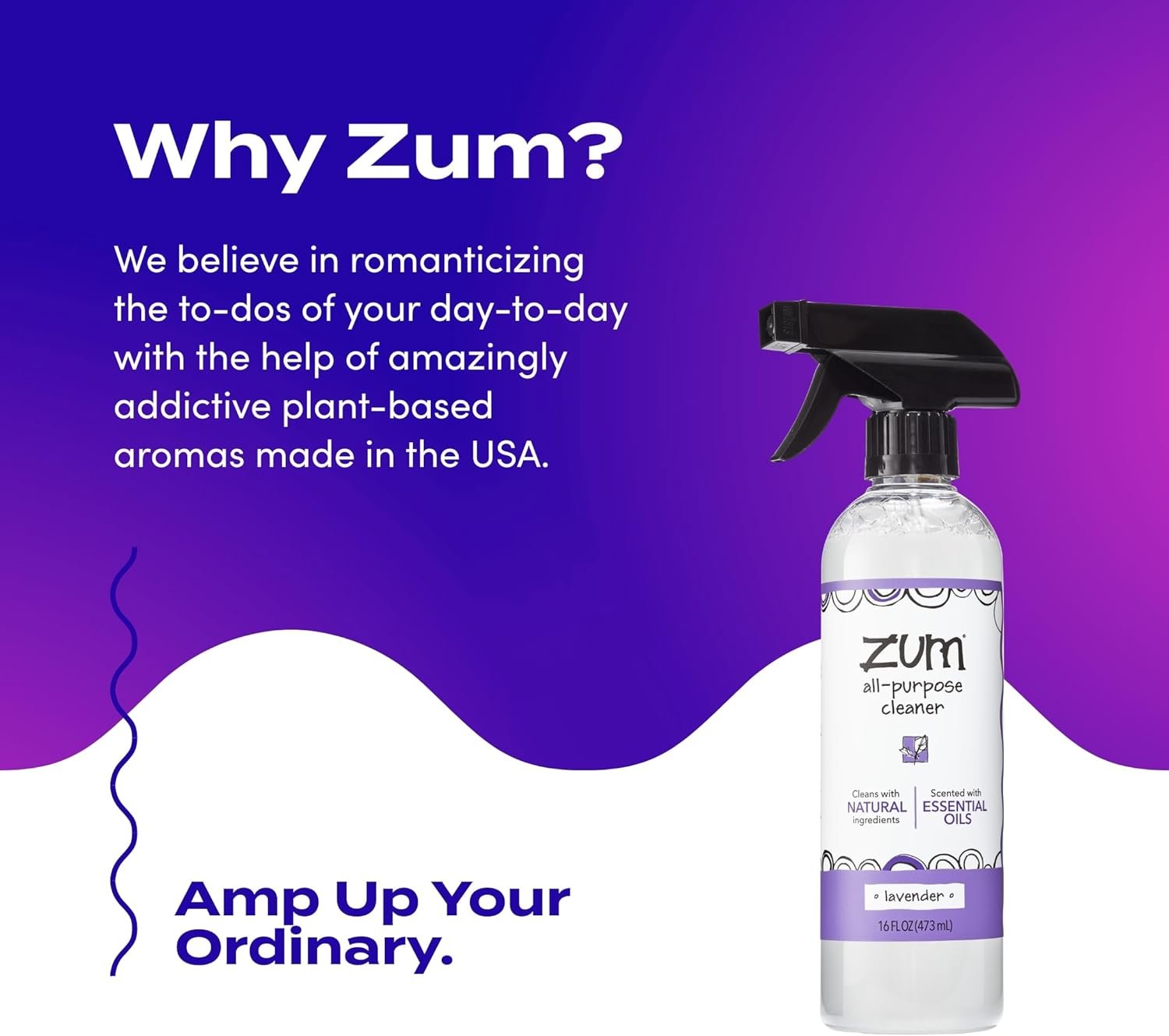 Zum by Indigo Wild All-Purpose Cleaner - Natural Multipurpose Cleaner Made with Essential Oils, Baking Soda & More - Wild Lavender, 16 fl oz - Image 7