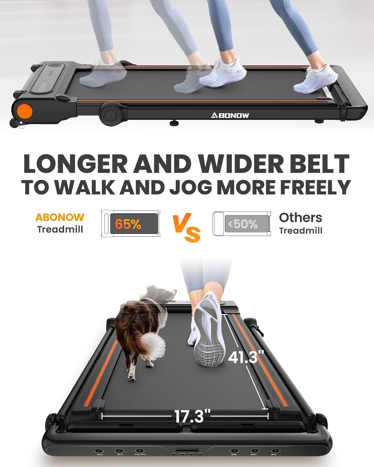 Walking Pad, Under Desk Treadmill with Incline for Home Office 2.5HP Portable Walking Treadmill with 280 Lbs Weight Capacity Walking Machine, Remote Control, LED Display - Image 7
