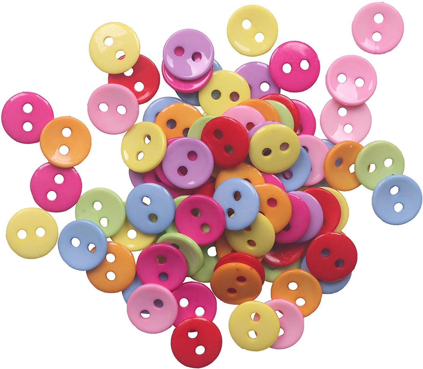 YAKA 100pcs Mix Round 28mm 2 Holes Plastic Button/Sewing DIY Crafts Children's Manual Button Painting, DIY Handmade Ornament - Image 4
