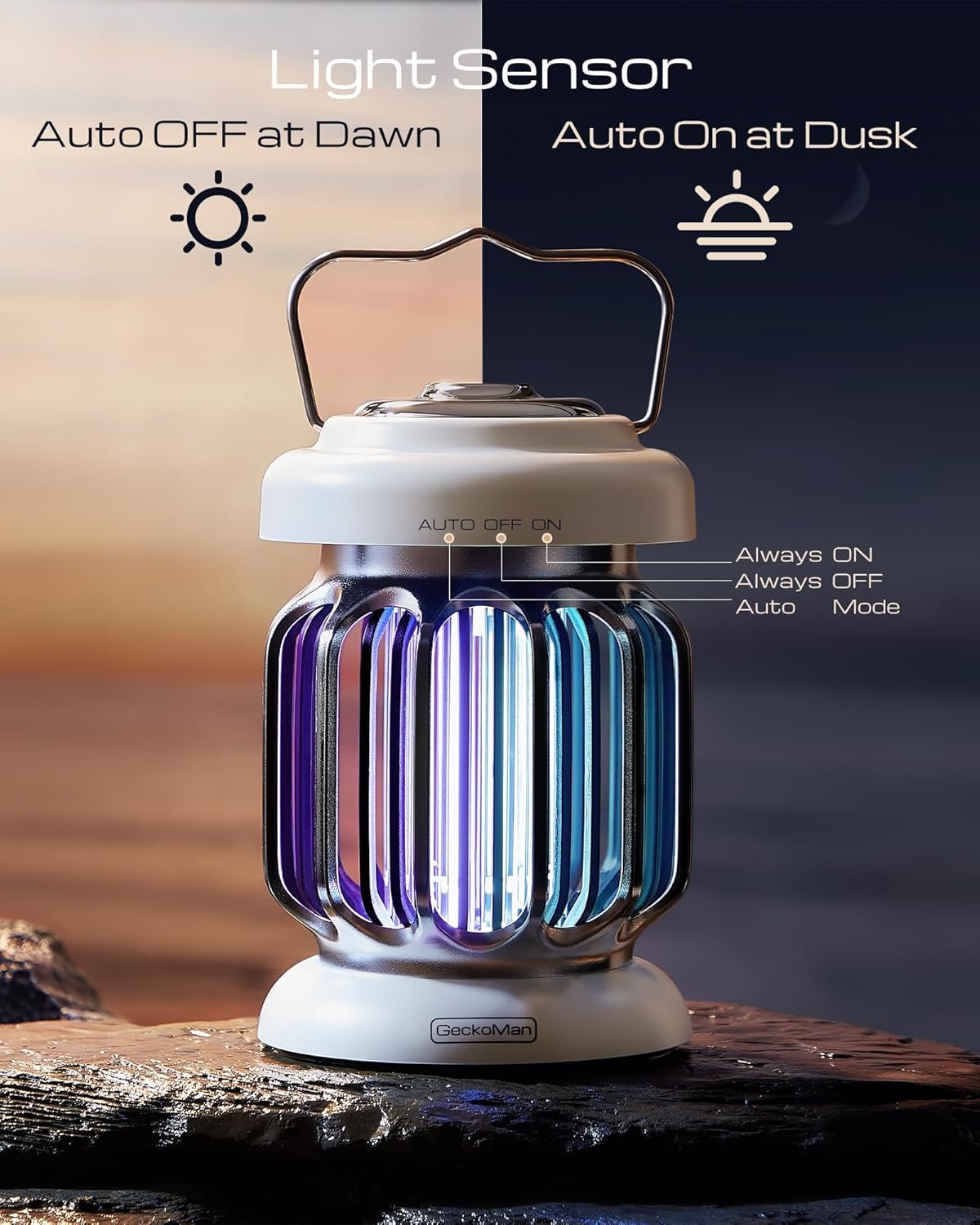 Hybrid Spectrum, Dusk-to-Dawn Bug Zapper Outdoor Bug Zapper Indoor Bug Zapper Mosquito Repellent Outdoor Patio Mosquito Zapper Fly Zapper Fruit Fly Trap for Indoors Mosquito Killer with Light Sensor - Image 3