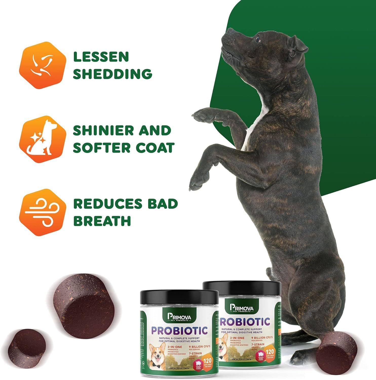 Probiotic Dog Chews for Dog Digestive Enzymes - Dog Diarrhea & Natural Allergy Relief - Puppy Probiotic Chews - Dog Allergy Chews - Pack of 120 Chews - Image 7