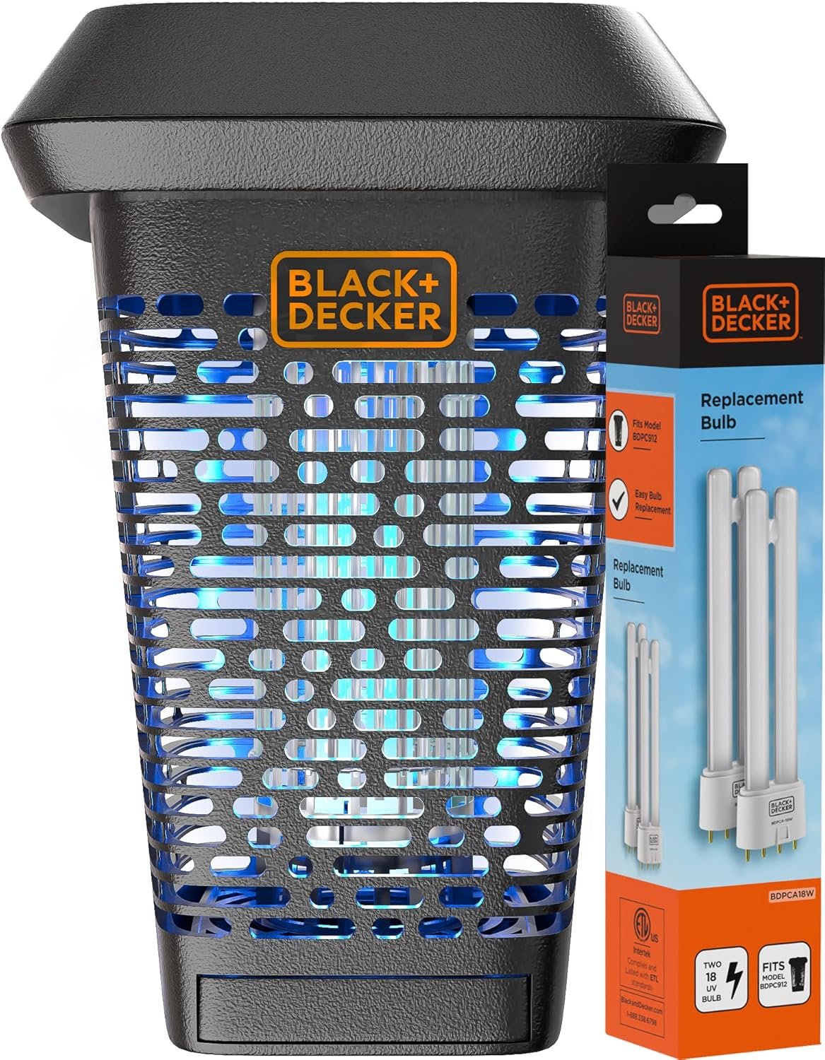 BLACK+DECKER Bug Zapper Indoor- Mosquito Zapper- Mosquito Killer- Fly Zapper 1 Acre Outdoor Coverage for Home, Garden & More, Free Bulb Included - Image 2