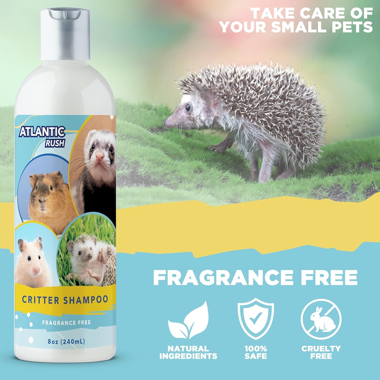 Critter Shampoo for Small Pets - 8oz Small Animal Fragrance Free Shampoo - Pet Shampoo for Small Critters Including Ferrets, Guinea Pigs, Rabbits, Hedgehogs, Hamsters & Sugar Gliders - Image 8
