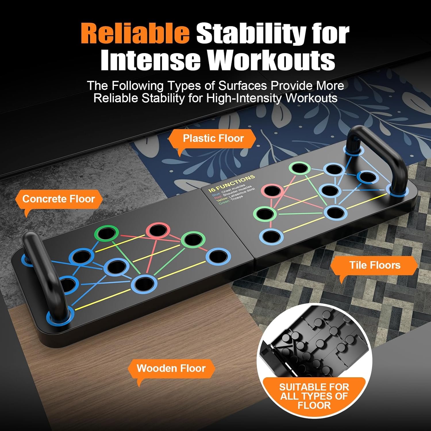 Push Up Board: 20-in-1 Foldable Home Workout Equipment Strength Training Pushup Stands, Durable ABS with Anti-Slip Grips Portable for Home Office Gym Full-Body Exercise for Men & Women, Ideal Gift for friend - Image 5