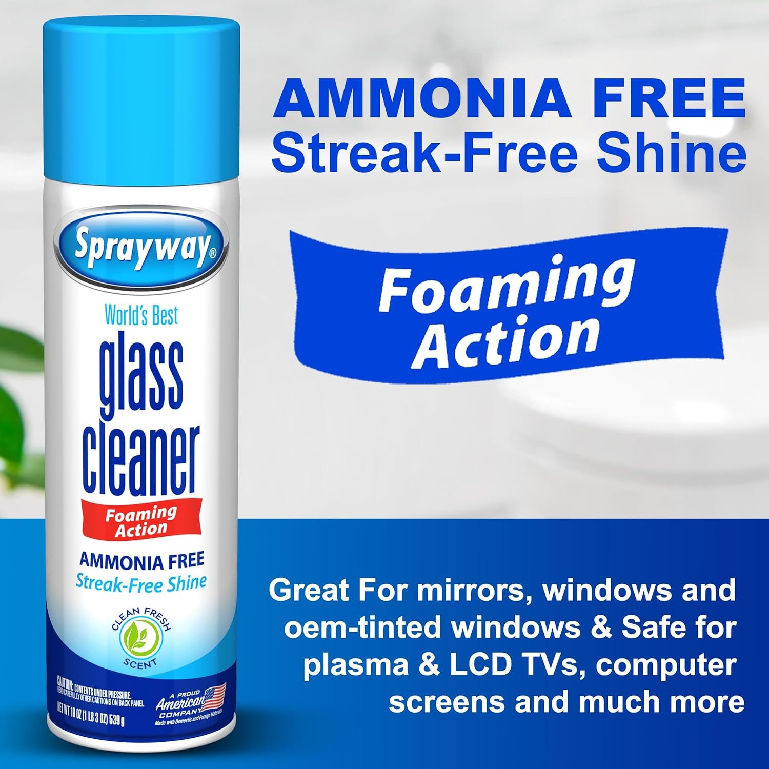 The Award Box Sprayway Glass Cleaner Foam Action Cleaner 19 oz. with Cleaning Cloth in Packaging (3 Pack) - Image 4