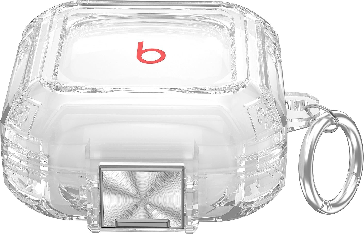 Valkit Compatible Beats Fit Pro Case Cover Clear with Lock, Full Body Beats Fit Pro Earbuds Protective Case Transparent Shockproof Skin with Anti-Lost Keychain for Beats Fit Pro 2021 - Image 2