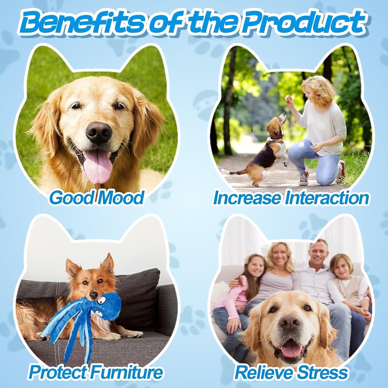 Alphatool Squeaky Dog Toys, Octopus Toys for Dog Toys to Keep Them Busy, Tough No Stuffing Plush Puppy Toys, Crinkle Interactive Puppy Chew Toys for Teething Small Medium Dogs(1pcs) - Image 5