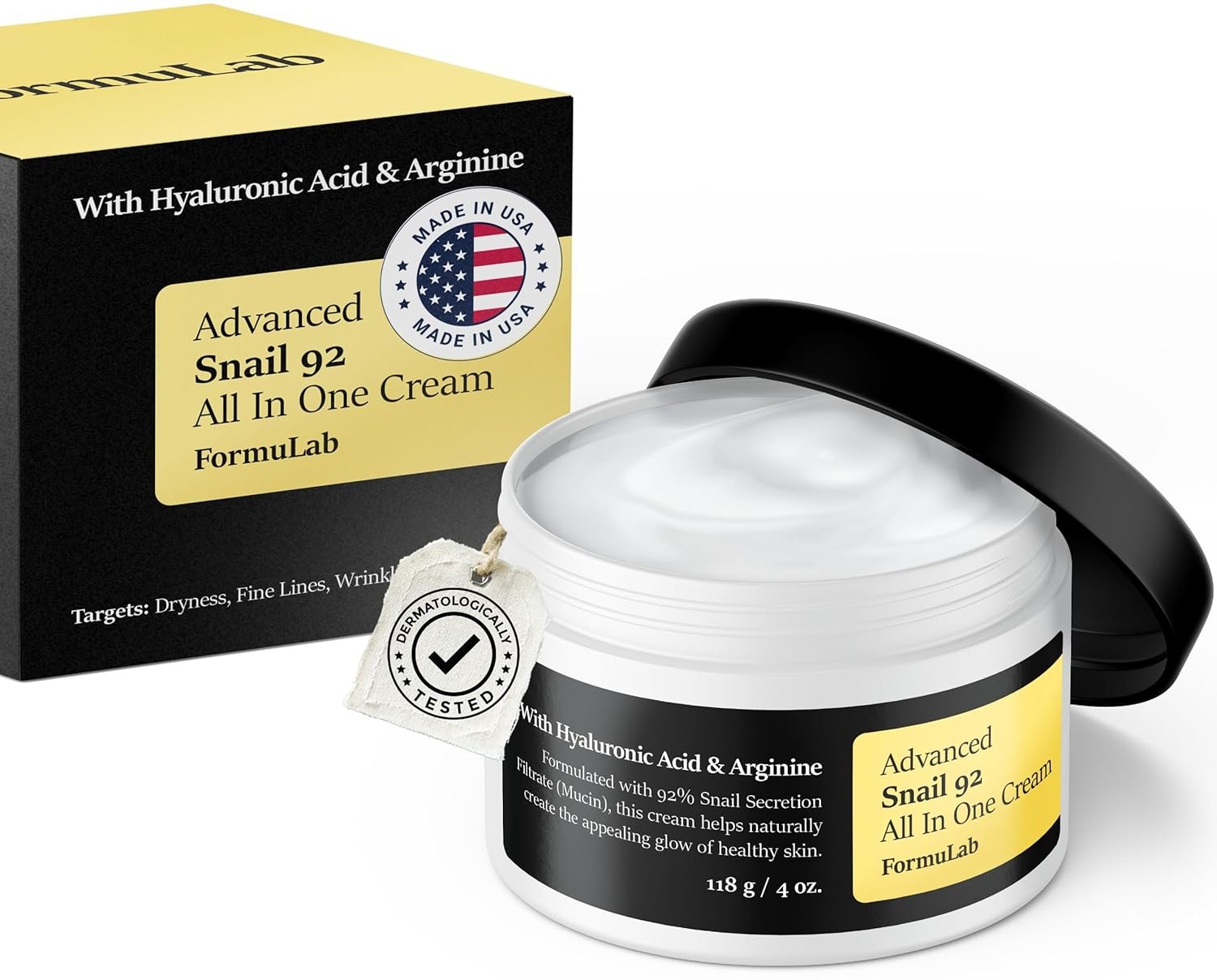 FORMULAB Advanced Snail 92 All In One Cream, New 2024, Snail Mucin Moisturizer Face Cream, Revitalizing Snail Cream for Face Moisturizer for Dry Skin 4oz - Image 2