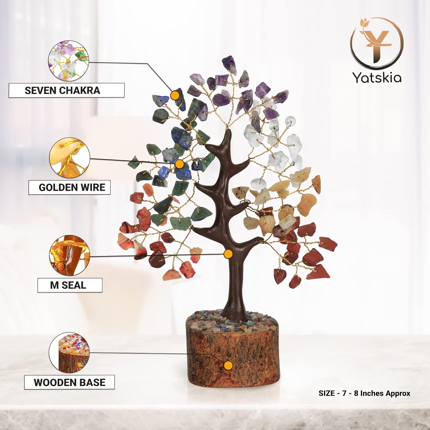 Chakra Tree - Crystal Tree - Chakra Tree Of Life - Crystal Gifts - Tree Of Life Decor - Gemstone Tree - Feng Shui Decor - Chakra Decor - Crystal Decor - Spiritual Gifts - Housewarming Gifts New Home - Image 3