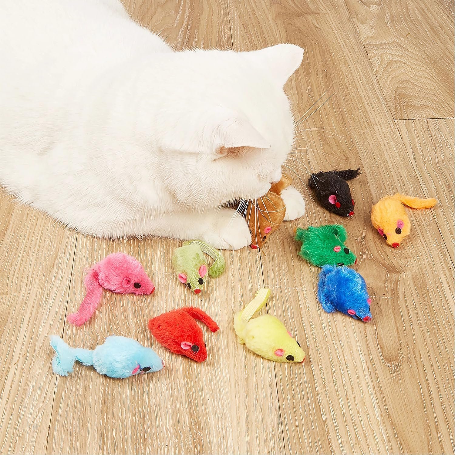 12PCS Cat Mouse Toys,Faux Fur Cat Mice Toys with Plastic Body, Interactive Catnip Toys for Indoor Cats,Perfect for Kittens, Cats, and Puppies!… - Image 3