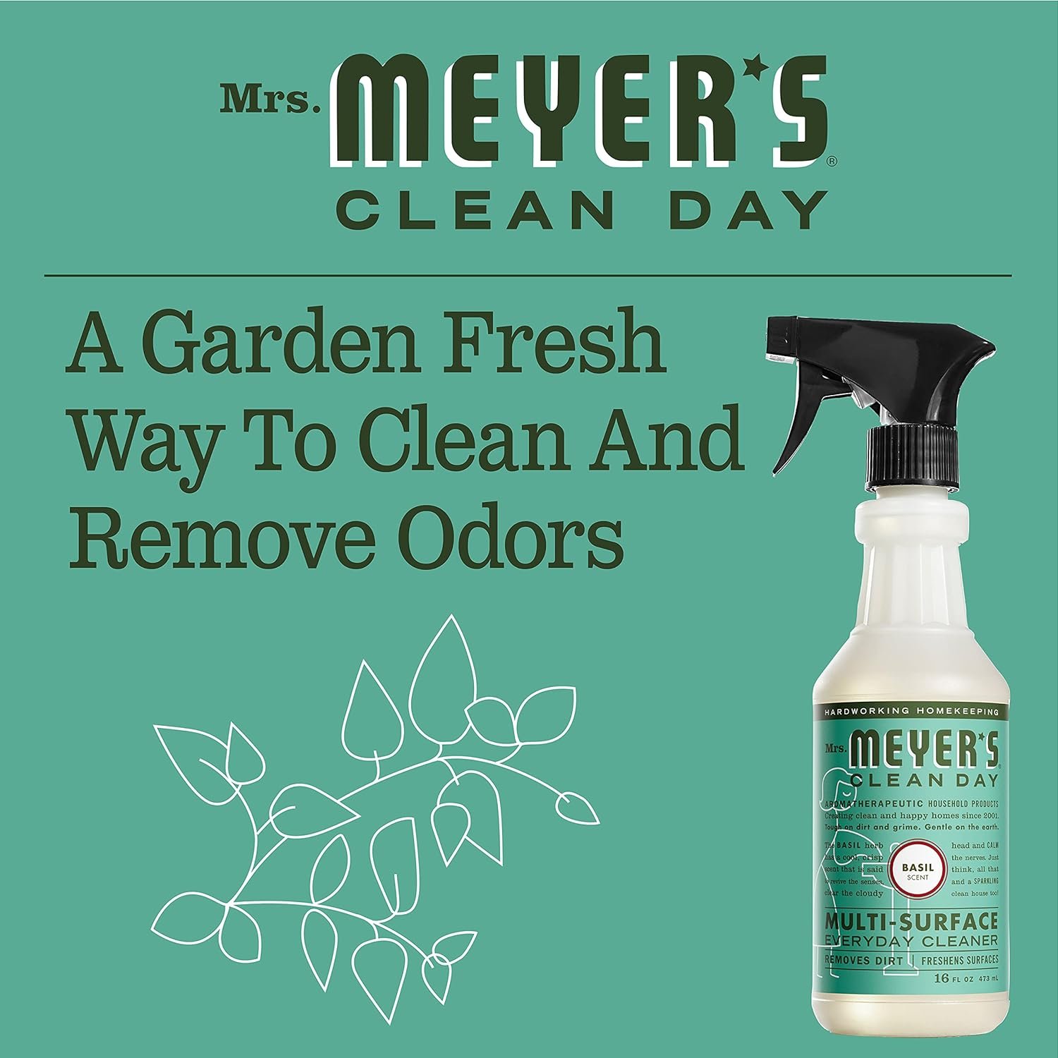 MRS. MEYER'S CLEAN DAY All-Purpose Cleaner Spray, Basil, 16 fl. oz - Pack of 3 - Image 7