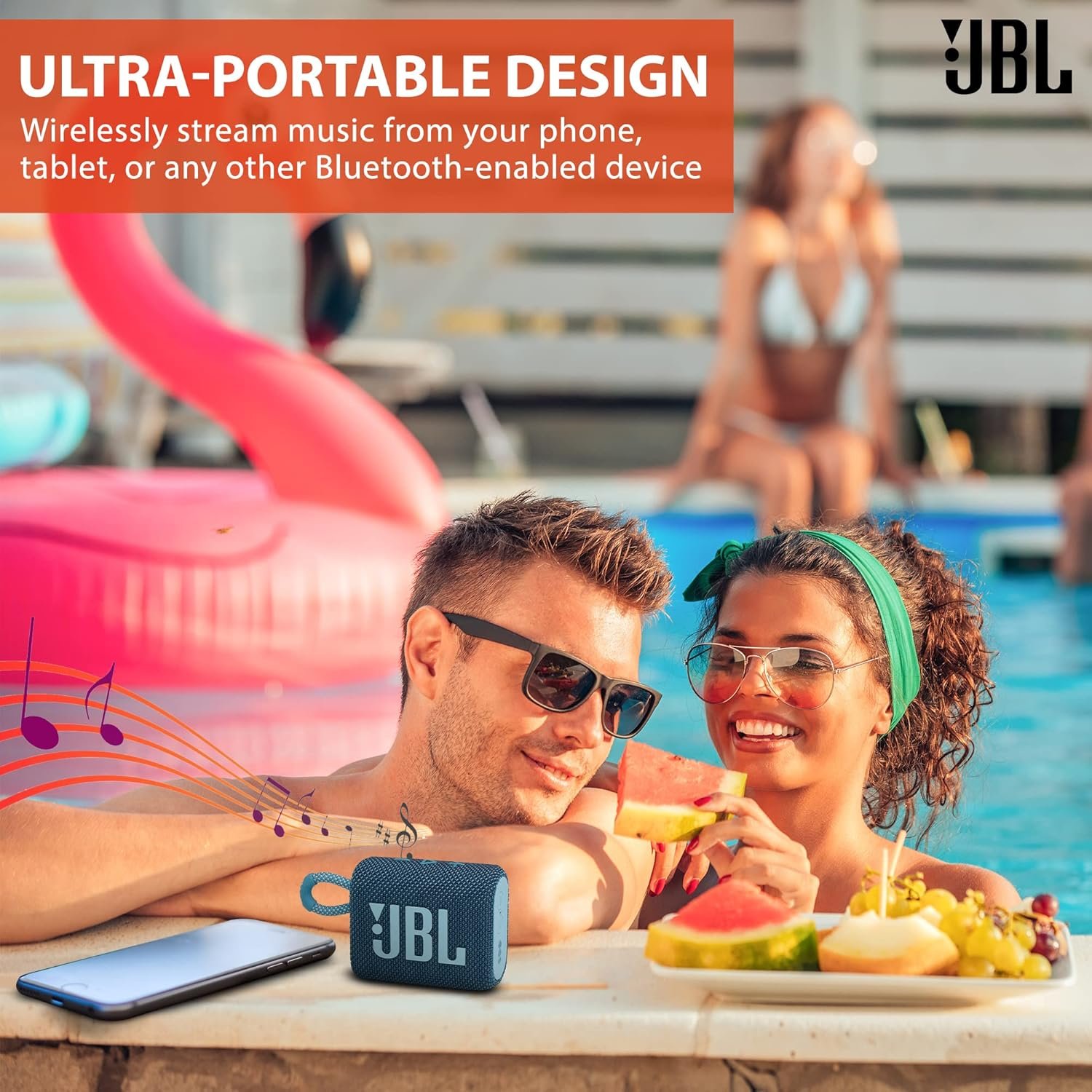 Boomph On-The-Go Kit: JBL Go 3 Portable Bluetooth Wireless Speaker, IP67 Waterproof and Dustproof Built-in Battery - Blue - Image 6