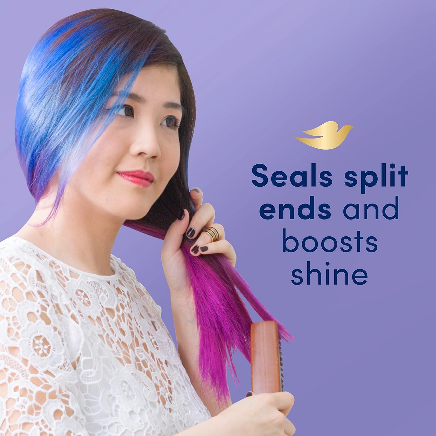 Dove Hair Therapy Brilliant Gloss & Repair Serum with Ceramide - Hair Styling Agent for Shiny, Damaged Hair - 2.75 Fl Oz (Pack of 2) - Image 5