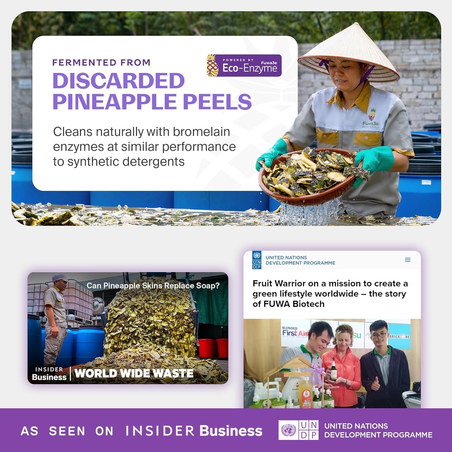 Fuwa3e Pineapple Enzyme Natural All Purpose Cleaner Spray Serene Holy Basil & Peppermint - 16.9oz 1 Pack - Non Toxic Multi Surface Cleaner 99% Plant Based Cleaner from Discarded Pineapple Peels - Image 4