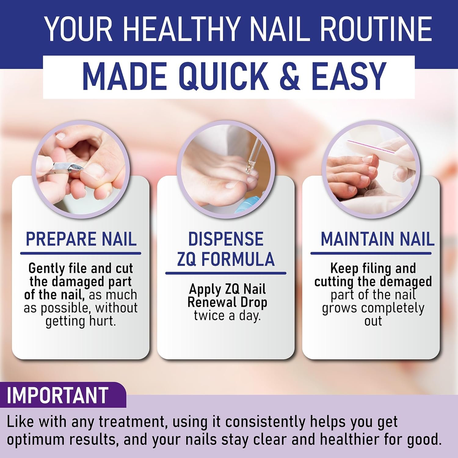 Extra Strength Toenail & Fingernail Repair Drops - Nail Care Renewal for Thick, Damaged & Discolored Nails - 2 Pack - Image 7