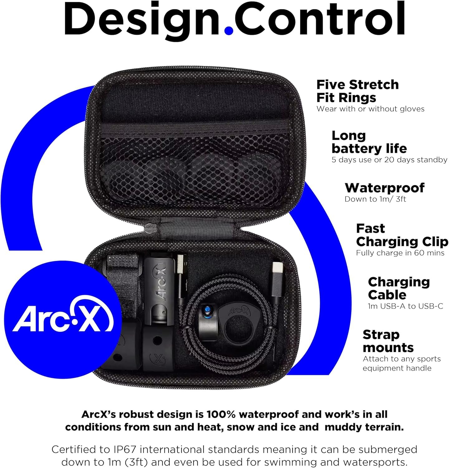 ArcX Bluetooth Smart Ring Remote Control - Waterproof, Super Light, Multi-Function Wearable Technology for The Ultimate Hands Free Control of Any Device - Image 3