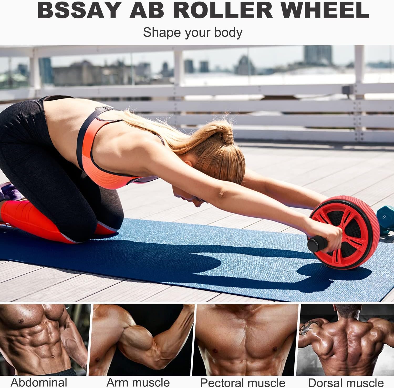 Ab Roller Wheel, Abs Workout Equipment for Abdominal & Core Strength Training, Exercise Wheels for Home Gym Fitness, Wider Ab Machine with Knee Pad Accessories - Image 7