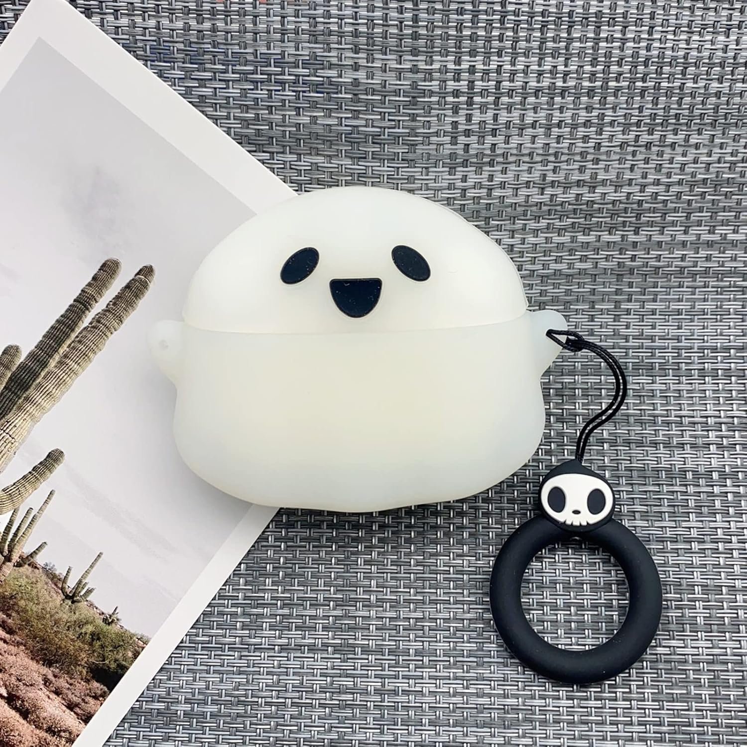 Compatible with AirPods Pro & Pro 2nd Generation Case Cover, Luminous Cute Ghost Case Designed for Airpod Pro/Pro 2, Soft Silicone Anime Funny 3D Cartoon Case for Men Women - Image 6