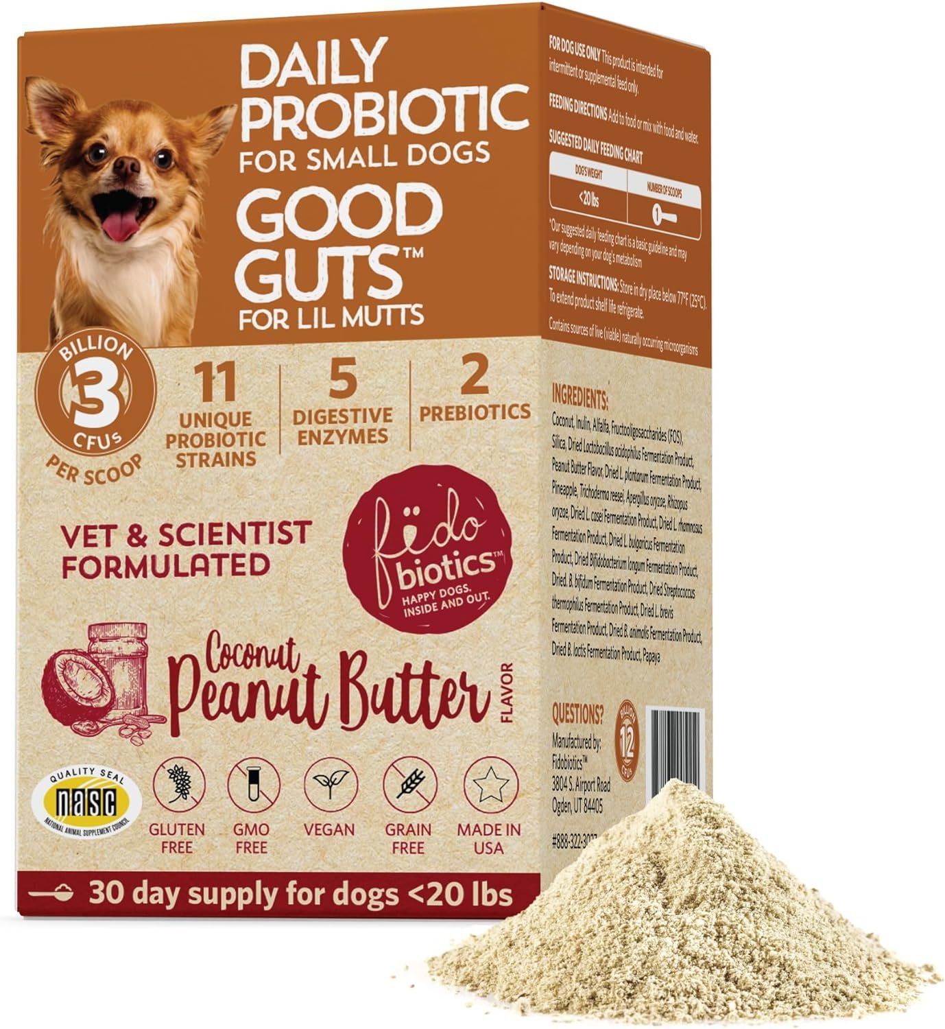 Good Guts for Lil Mutts Probiotic for Dogs, Billions of CFUs, 11 Strains, 5 Digestive Enzymes, 2 Prebiotics, Digestive Gut Health for Dogs, Adult & Puppy Probiotics Supplements (30 Days) - Image 2