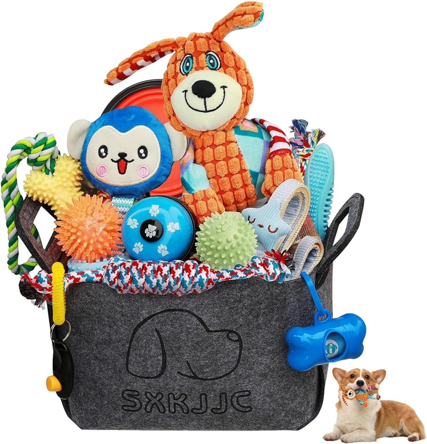 20PCS Puppy Teething Toys, Dog Squeaky Toys, Rope Toys, Interactive Dog Toys to Keep Them Busy, Chew Toys for Puppies, Pet Toys for Small Dogs, Dog Toy Basket Full of Fun - Image 2