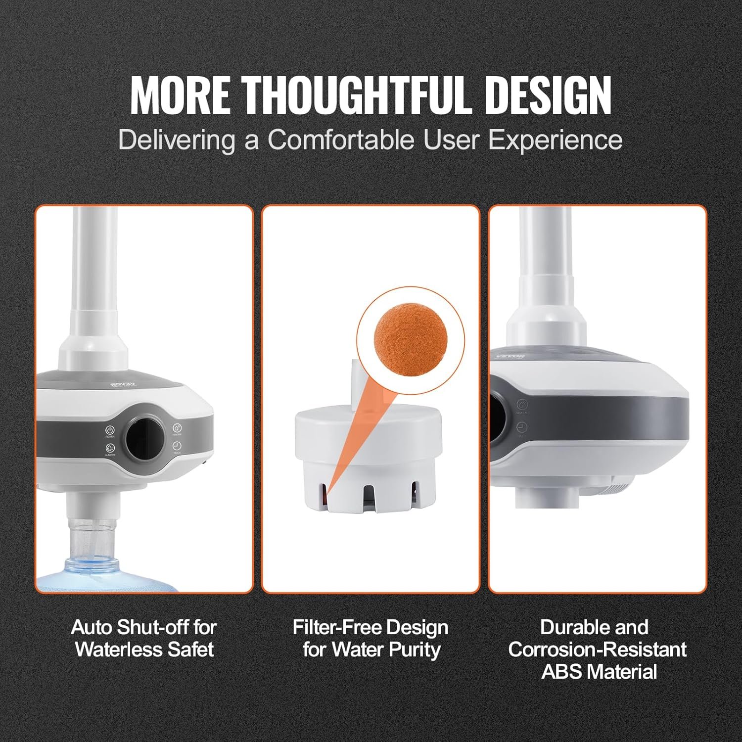 VEVOR Humidifier for Large Room 1291.7 sq ft, Industrial Commercial Humidifier 560ml/h Output, Auto Shut-Off Ultrasonic Cool Mist Humidifiers for Home Greenhouse Indoor Planting Warehouse Office - Image 8