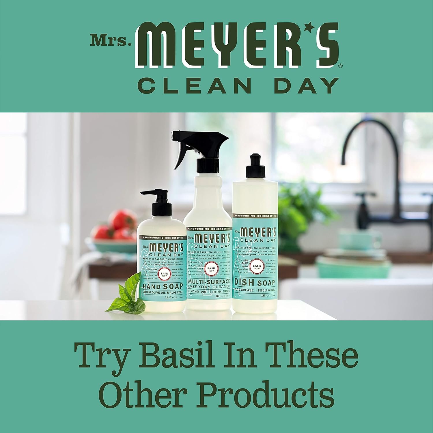 MRS. MEYER'S CLEAN DAY All-Purpose Cleaner Spray, Basil, 16 fl. oz - Pack of 3 - Image 10