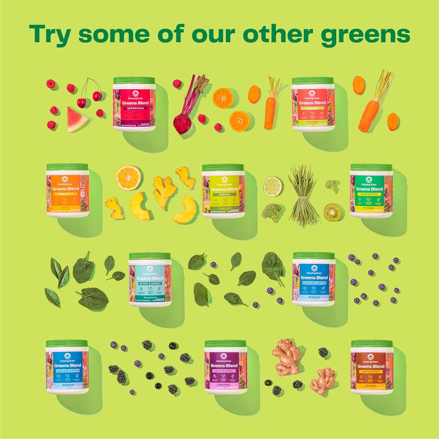 Amazing Grass Greens Superfood Powder: Greens Powder with Digestive Enzymes & Probiotics, Organic Spirulina, Chlorella, and Beet Root Powder, Original, 150 Count - Image 6