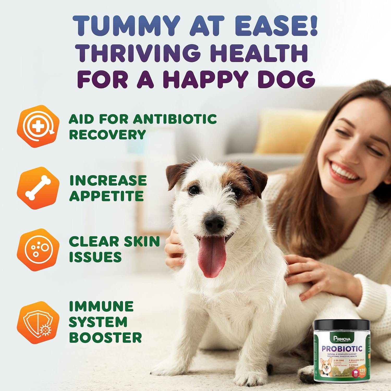 Probiotic Dog Chews for Dog Digestive Enzymes - Dog Diarrhea & Natural Allergy Relief - Puppy Probiotic Chews - Dog Allergy Chews - Pack of 120 Chews - Image 5