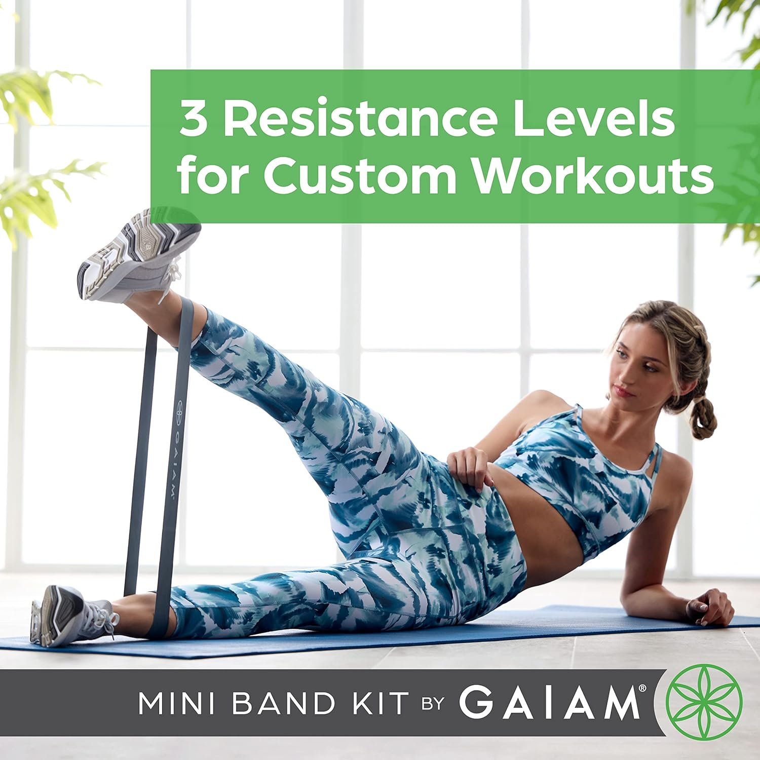 Gaiam Restore Mini Band Kit, Set of 3, Light, Medium, Heavy Lower Body Loop Resistance Bands for Legs and Booty Exercises & Workouts, 12" x 2" Bands - Image 6