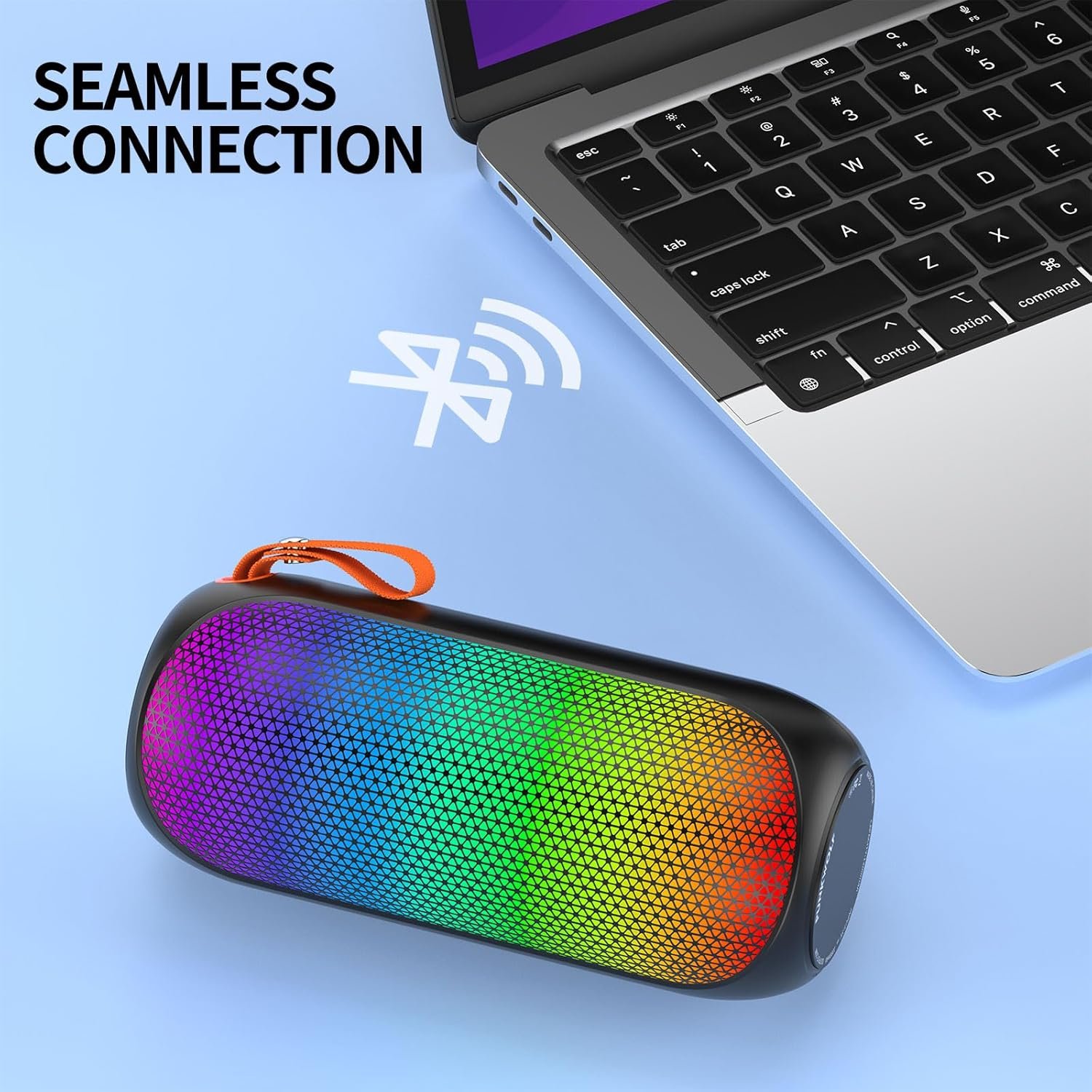 Portable Bluetooth Speaker with Stereo Sound, Outdoor Wireless Speakers, Rich Bass, Bluetooth 5.3, 10 Watts, RGB Lights, Dual TWS Paring, Loud Crystal Clear Stereo Sounds - Image 8