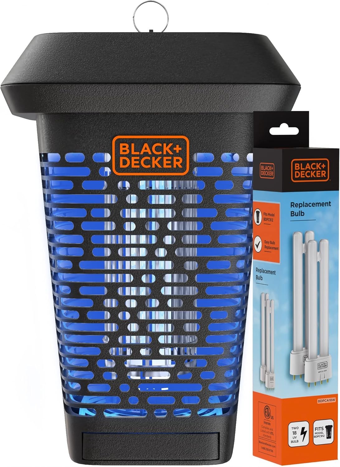 BLACK+DECKER Bug Zapper Indoor- Mosquito Zapper- Mosquito Killer- Fly Zapper 1 Acre Outdoor Coverage for Home, Garden & More, Free Bulb Included - Image 8
