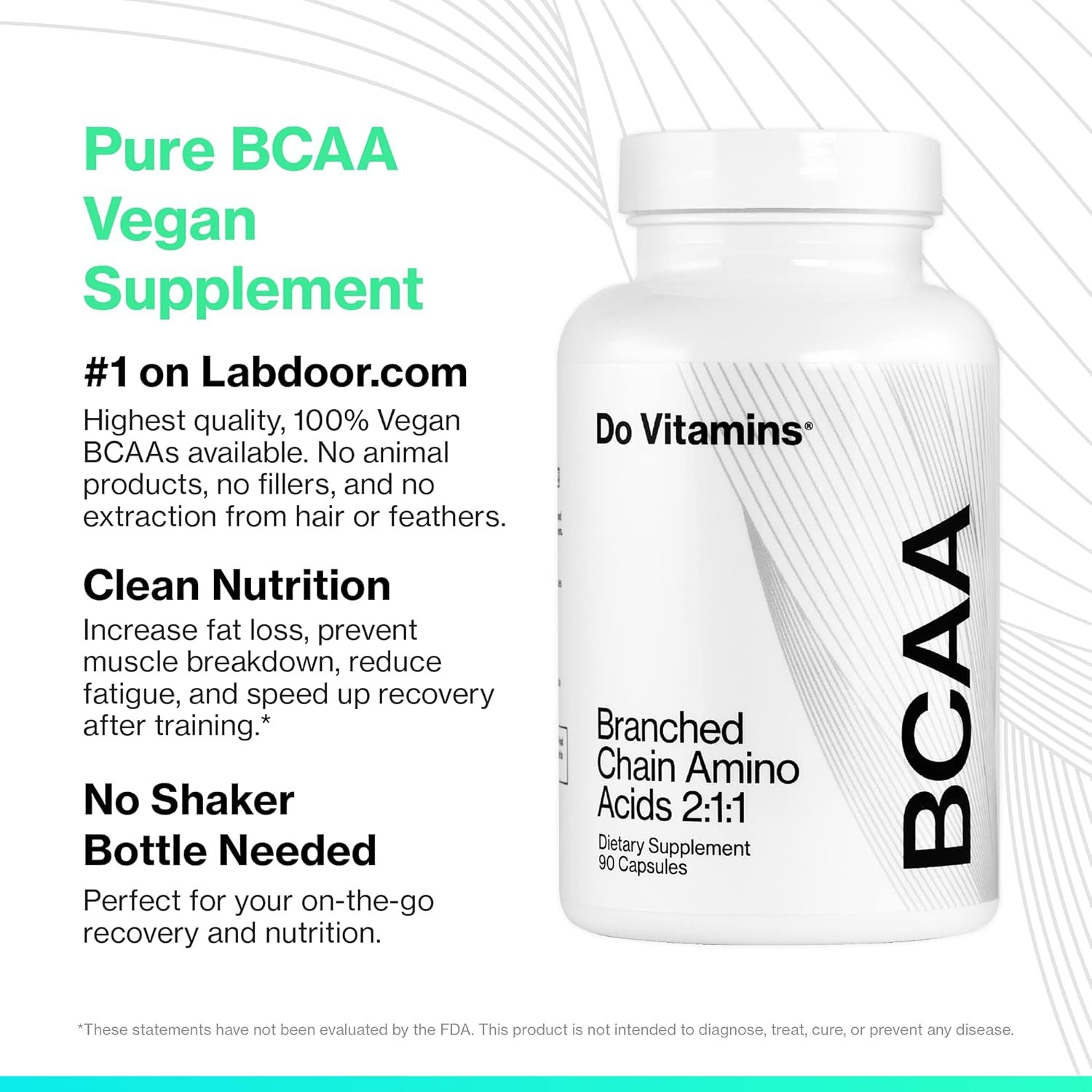 Branched Chain Amino Acids (BCAA) Capsules, Vegan AjiPure BCAAs, #1 on Labdoor, 2:1:1, 2100 mg, Amino Acids Supplement, Keto, Paleo, Third-Party Tested, 90 Count - Image 3