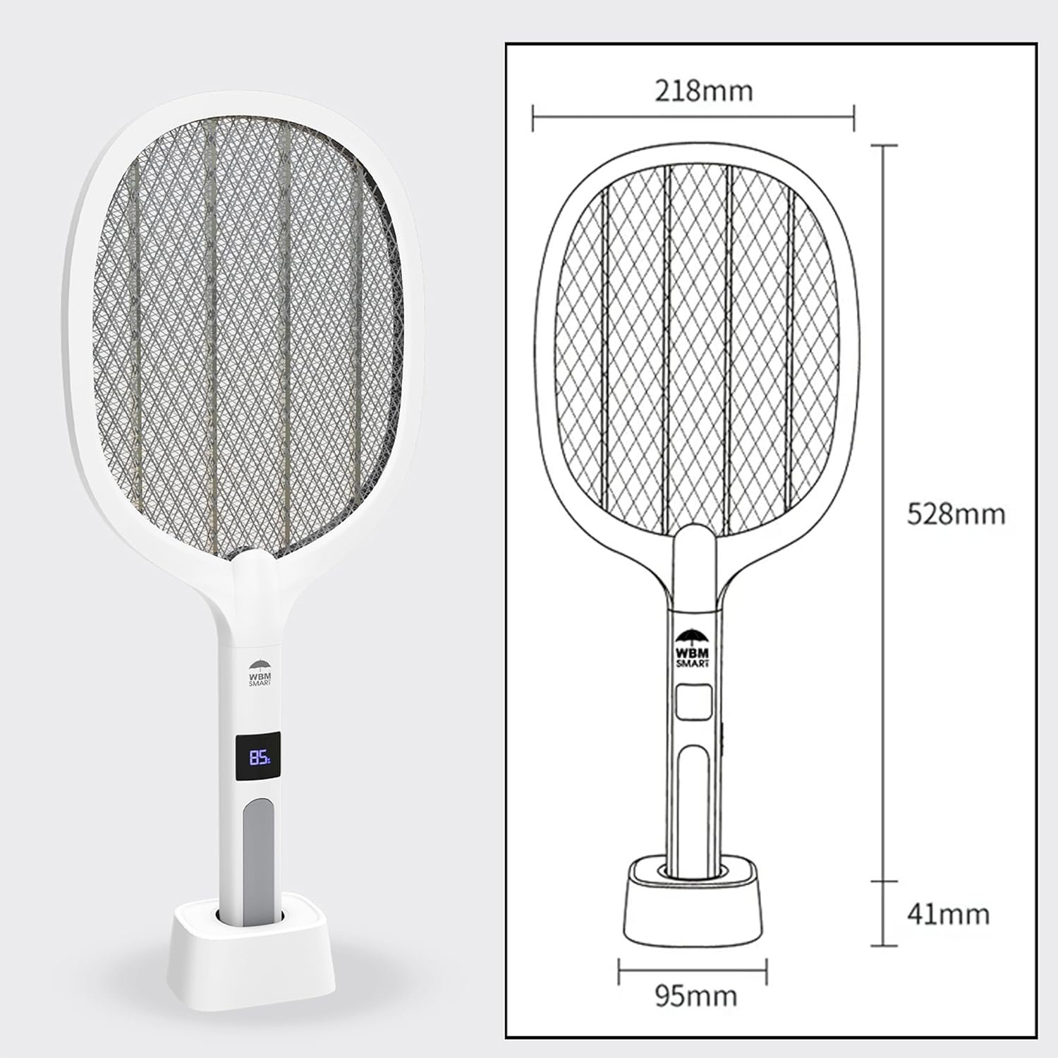 2 in 1 Electric Bug Zapper, Mosquitoes Trap Lamp & Racket, USB Rechargeable Electric Fly Swatter for Home and Outdoor Powerful Grid 3-Layer Safety Mesh Safe to Touch - Image 10