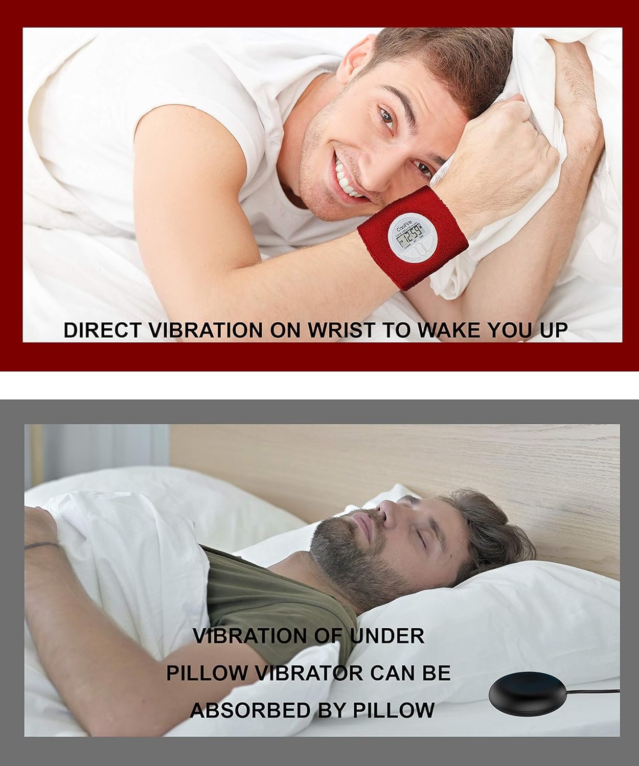 Coolfire Vibrating Alarm Clock - Silent Alarm Wristband Vibrating Alarm Watch. Silent Wrist Shock Alarm Clock. Vibration Alarm Bracelet Alarm Clock Deep Sleeper & Vibrate Alarm (Blue) - Image 3