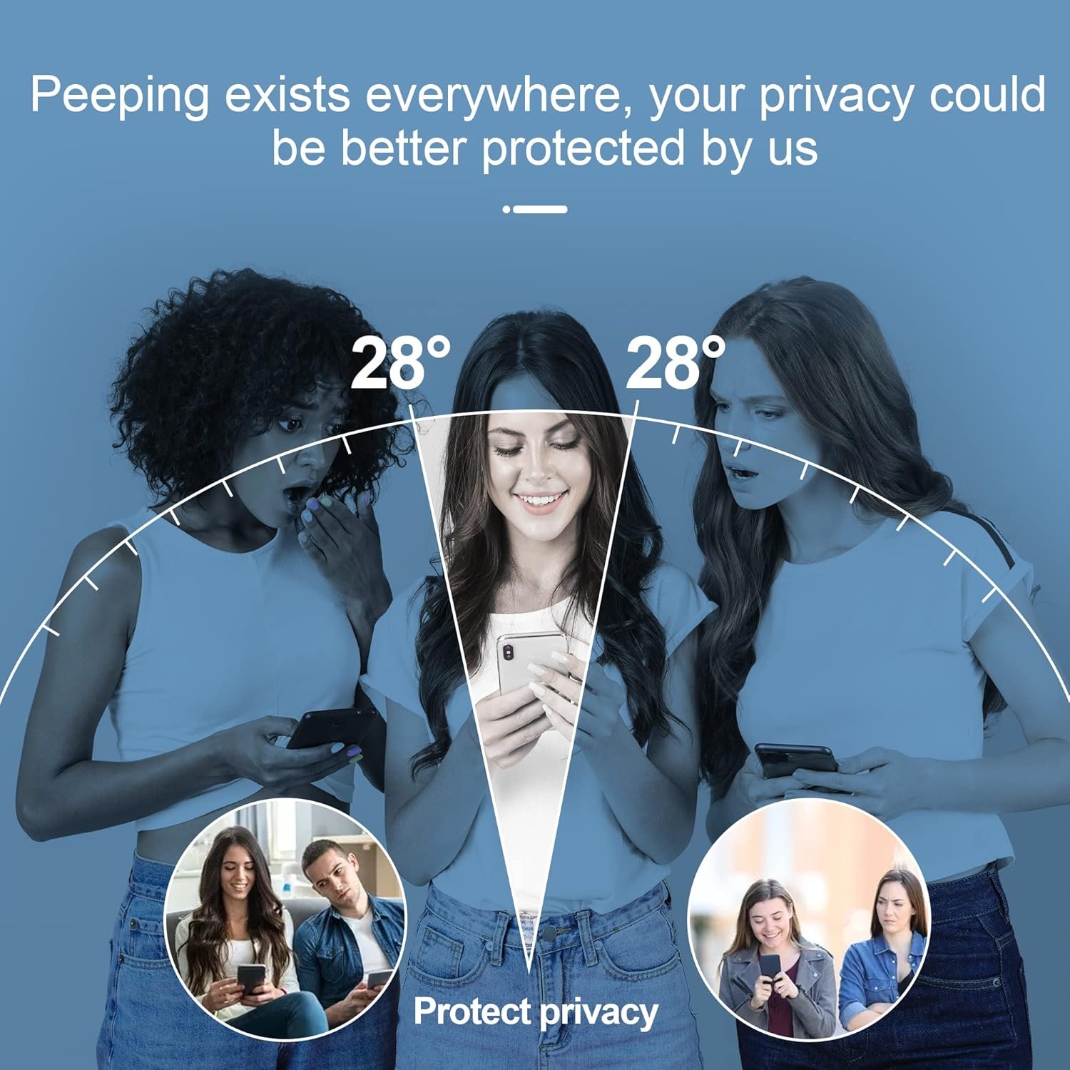 PAPIKISS Compatible for iPhone 13/iPhone 14/iPhone 13 Pro Privacy Screen Protector 6.1 inch Display, Gradient Colorful Anti Spy Blue Light HD Tempered Glass Easy Installation - Image 6