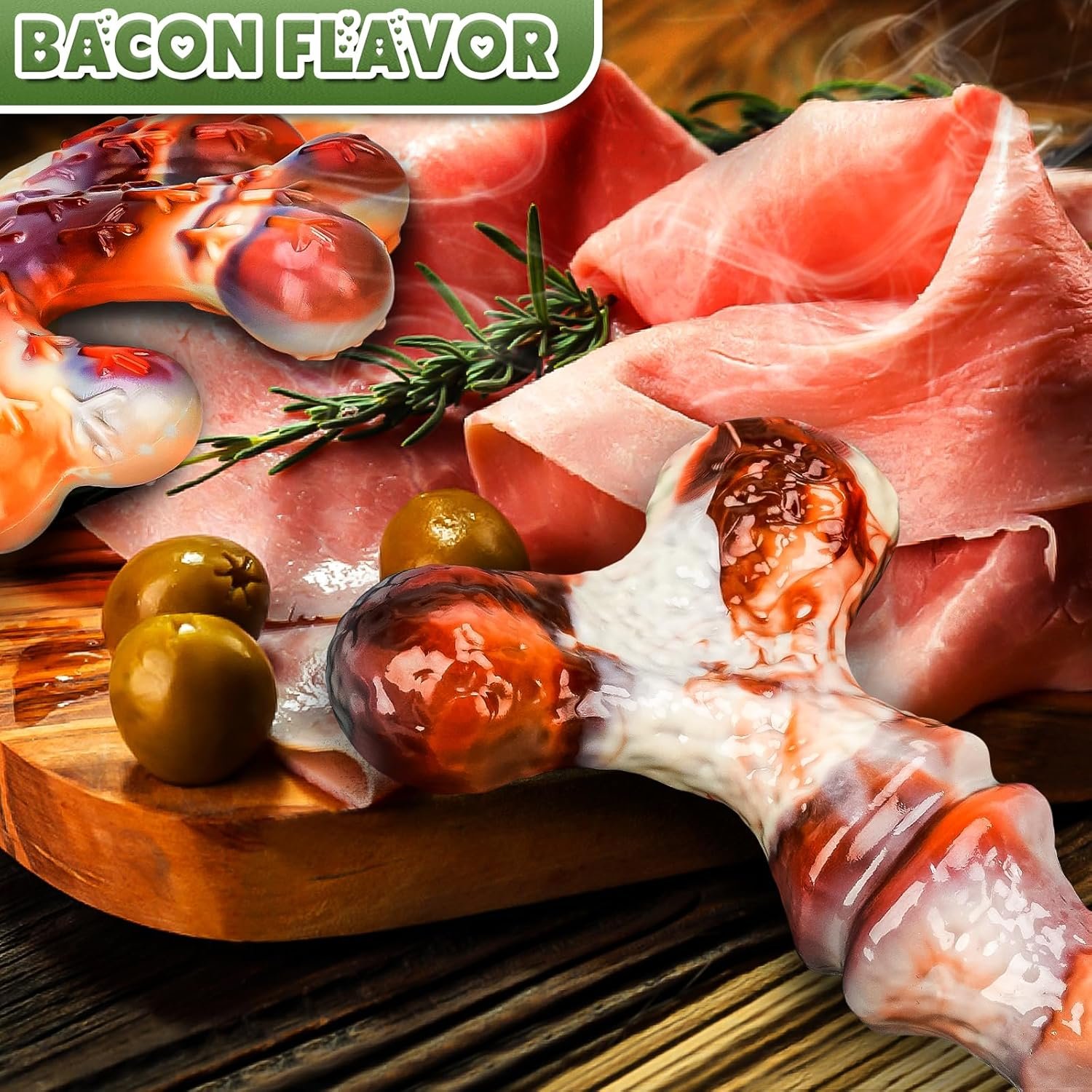 DBF 4 Pack Indestructible Dog Chew Toys for Aggressive Chewers Medium Small Breed - Durable Tough Dog Toy with Bacon Flavor, Heavy Duty Hard Nylon Dog Chew Bones for Large Dog Teething Cleaning - Image 6